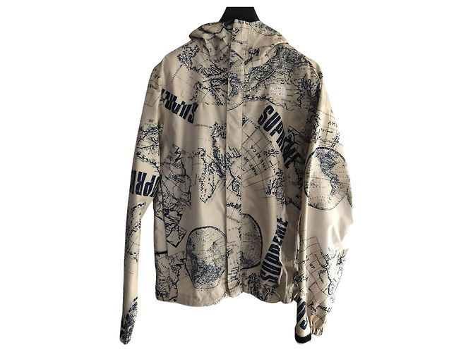 Venture World Map Jacke Off White Cream SS2012 von Supreme The North Face Weiß Roh