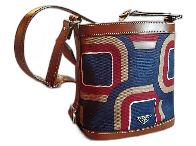 Borsa a secchiello Prada St Soho Marrone Rosso Blu Multicolore