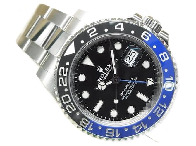 ROLEX GMT MasterII blue black bezel 126710BLNR Oyster Bracelet '21 purchased Mens Silvery Steel  ref.1992484