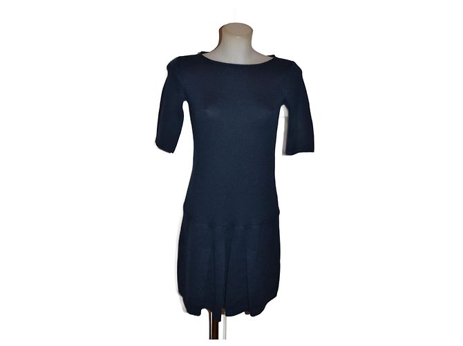 Hoss Intropia Merinowollkleid Blau Größe S