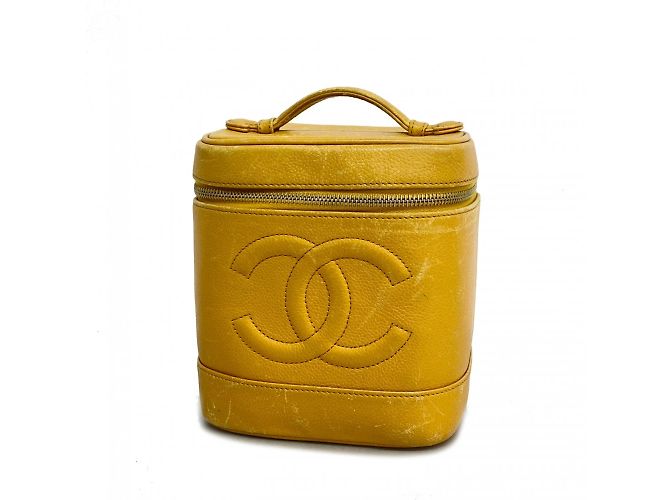 Borsa Vanity in Pelle Caviar Gialla Chanel Giallo