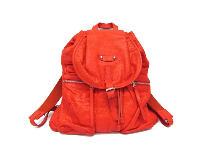 Balenciaga Red Leather Backpack