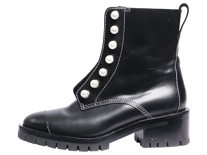 3.1 Phillip Lim Botas ankle de pérola negra - tamanho EU 37