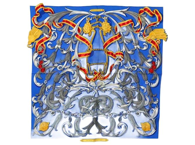 Hermès Carré 90 Blue Silk  ref.1994087