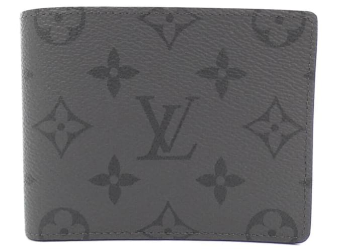 Louis Vuitton Monogram Eclipse Reverse Portefeuille Slender Grey Cloth  ref.1994394