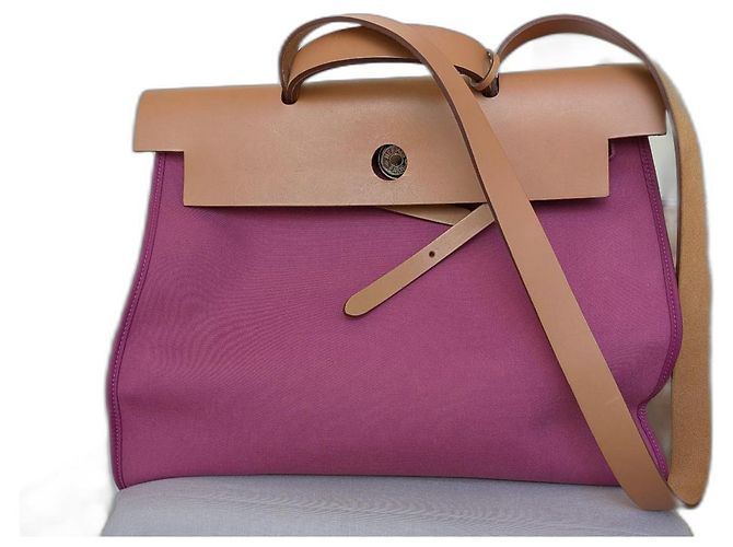 Hermès Herbag Toile 39 Rose
