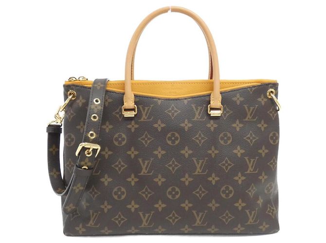 Borsa Tote Pallas Monogram Louis Vuitton Marrone D'oro
