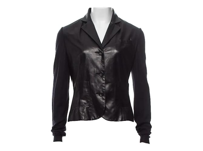 Dior Bar leather blazer Black Silk Cashmere  ref.1995847