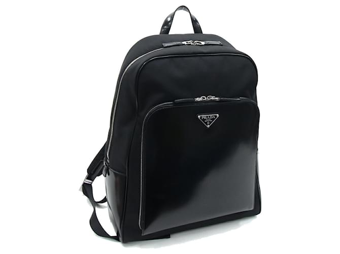 Prada Black Nylon and Leather Backpack  ref.1995981