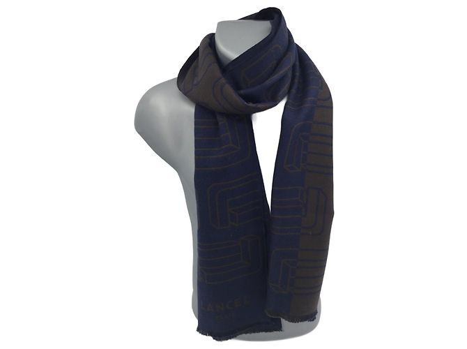 Cachecol de lã e lenço de bolso Lancel Azul