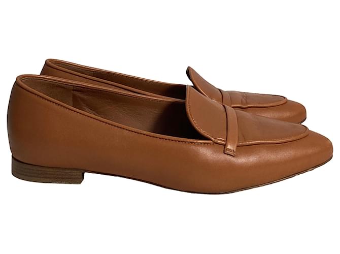 Autre Marque Malone Souliers Bruni Pointed Loafers in Brown Leather  ref.1996086