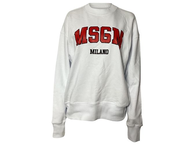 Suéter MSGM de algodón blanco con logo 