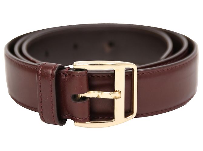 Tom Ford Basic Gürtel mit Schnalle aus burgunderfarbenem Leder Rot Bordeaux