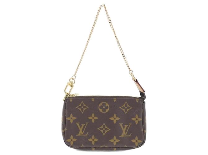 Acessório Mini Pochette Monogram Louis Vuitton Marrom Lona  ref.1996184