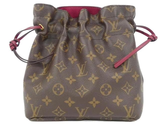 Pochete Louis Vuitton Monogram Posh Noe M43445 Marrom Fuschia Lona  ref.1996263