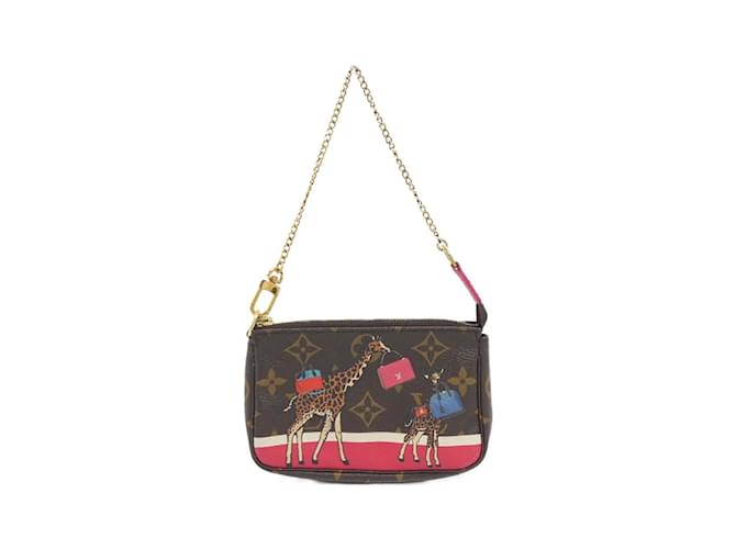 Louis Vuitton Monogram Mini Pochette Accessory Brown Cloth  ref.1996304