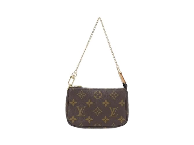 Acessório Mini Pochette Monogram Louis Vuitton Marrom Monograma Lona  ref.1996630