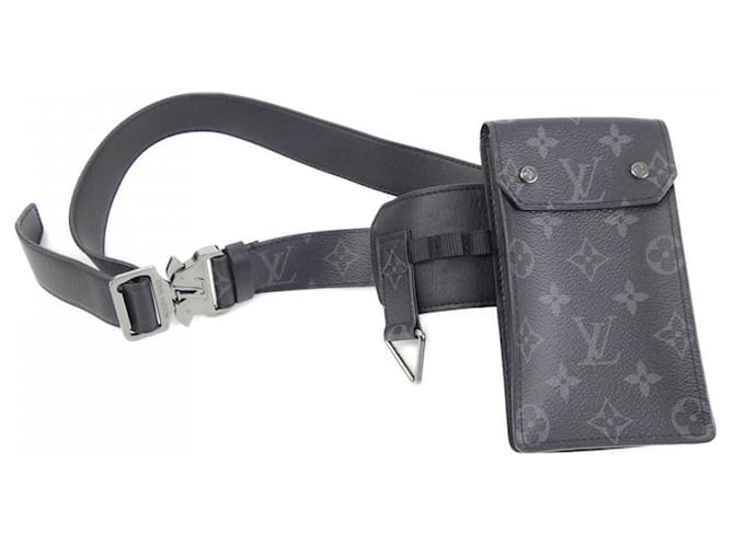 Louis Vuitton Fanny Pack Brown Black Cloth  ref.1996871
