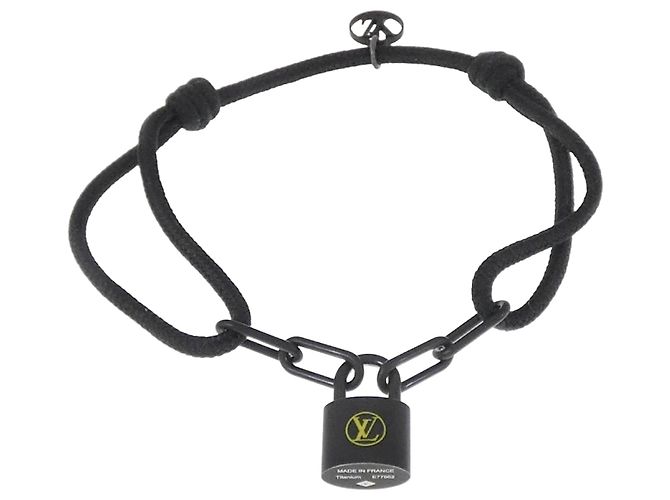Bracciale charm Lockit Virgil Abloh nero Louis Vuitton