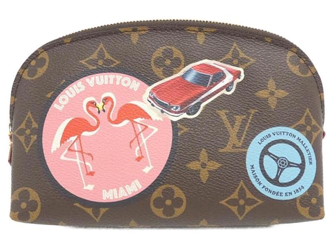 Louis Vuitton Monogram World Tour Pochette Cosmetic Pouch Brown Patent leather  ref.1996902