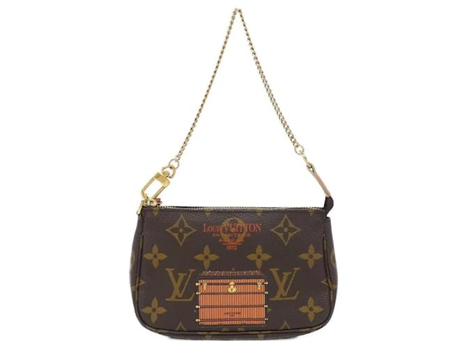 Acessório Mini Pochette Monogram Louis Vuitton Marrom Monograma Couro envernizado  ref.1996909