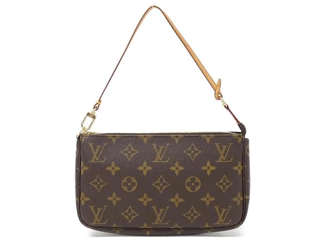 Pochette Acessórios Monograma Louis Vuitton Marrom Couro envernizado  ref.1997442