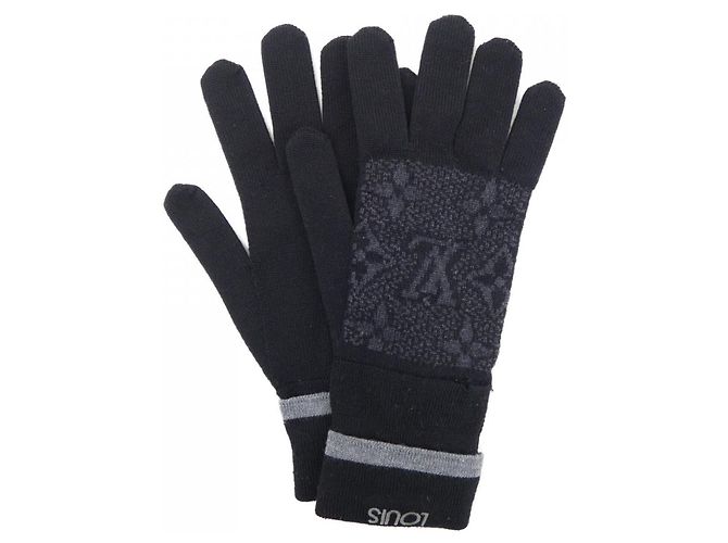 Kurze Handschuhe von Louis Vuitton Braun Schwarz