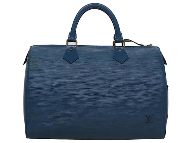 Louis Vuitton Speedy 30 Navy blue Leather  ref.1997749