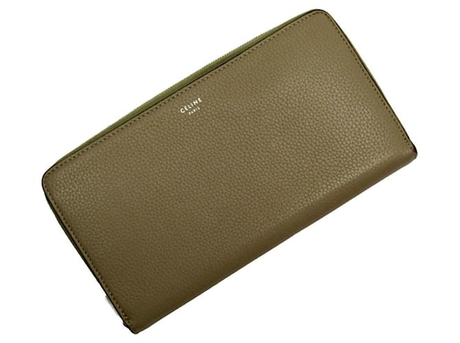 Céline Zip Around Beige Leather  ref.1997925