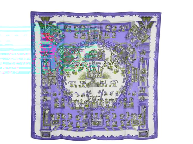 Hermès Square Scarf 90 Astres et Soleil 1994 Silk Twill Scarf Blue Faivre Hermes  ref.1997943
