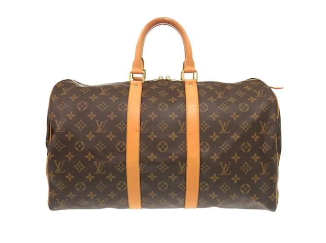Louis Vuitton Keepall 45 Monogram Boston Bag Brown Patent leather  ref.1998294