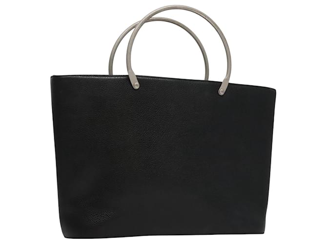 CHANEL Hand Bag Caviar Skin Black Silver CC Auth 110813 Silvery  ref.1998737