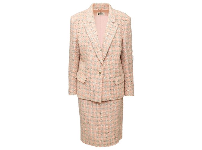 Conjunto de tweed de lã Herno Rosa