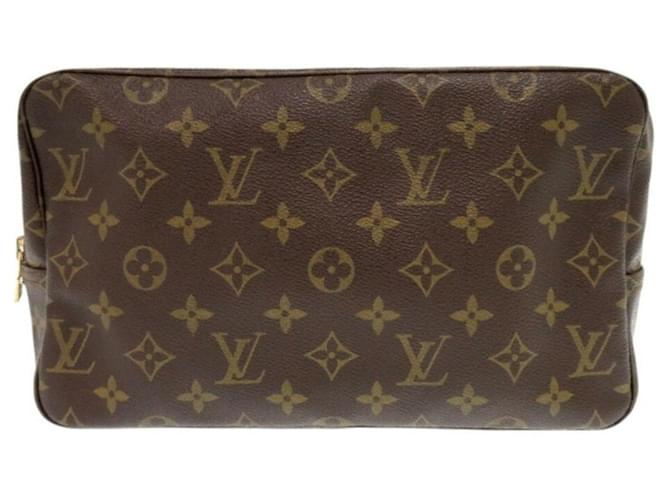Louis Vuitton True Toilet 28 Monogram Clutch Bag Brown Patent leather  ref.1999183