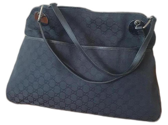Borsa a mano Gucci Eclipse nera in tessuto Nero