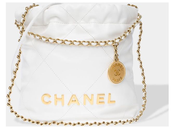 Bolso CHANEL de Cuero Blanco - 102461