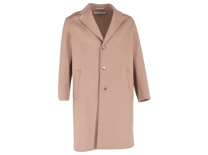 Acne Studios Long Coat in Beige Wool
