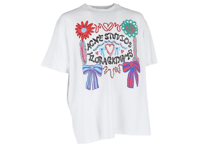 T-shirt imprimé Acne Studios en coton blanc