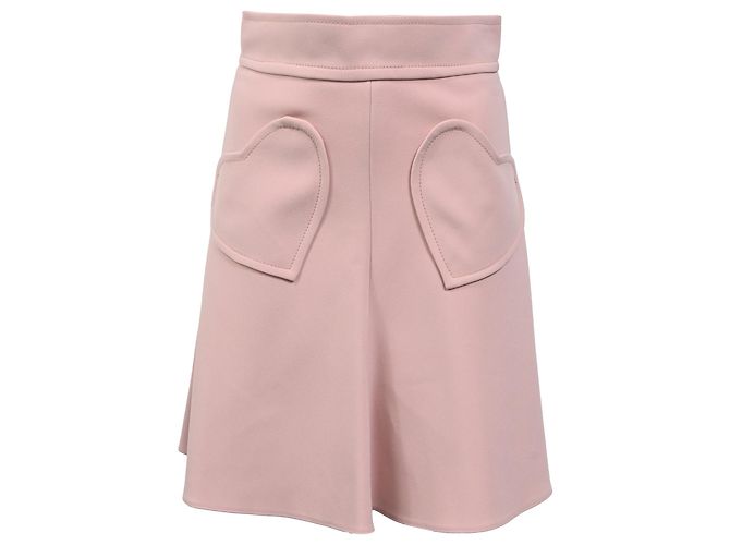 Falda mini de viscosa rosa con bolsillo en forma de corazón Red Valentino Cady