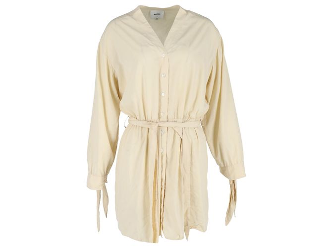 Camicia abito Nanushka in cotone giallo