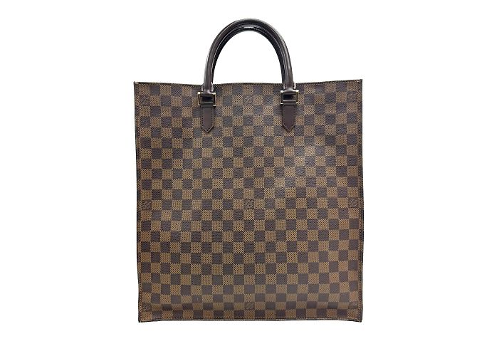 Sac Tote Plat Damier Louis Vuitton Marron Damier ebène