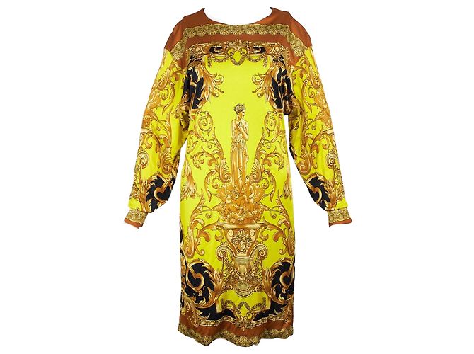 Versace Kleid aus Viskose Gelb Größe 40