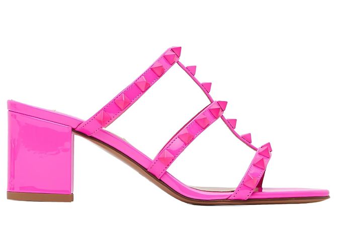 Valentino Rockstud Sandalen Leder Rosa 37 Pink