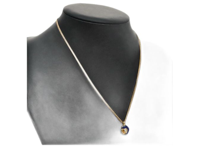 Collana Christian Dior metallo oro Auth FF4623 D'oro