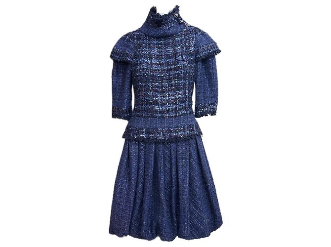 Vestido de tweed Chanel 14K$ Worth Museo París / Edimburgo Pasarela 36 FR Multicolor