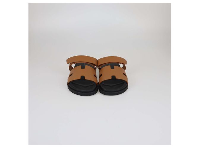Hermès HERMES Flats T.EU  Leather Golden