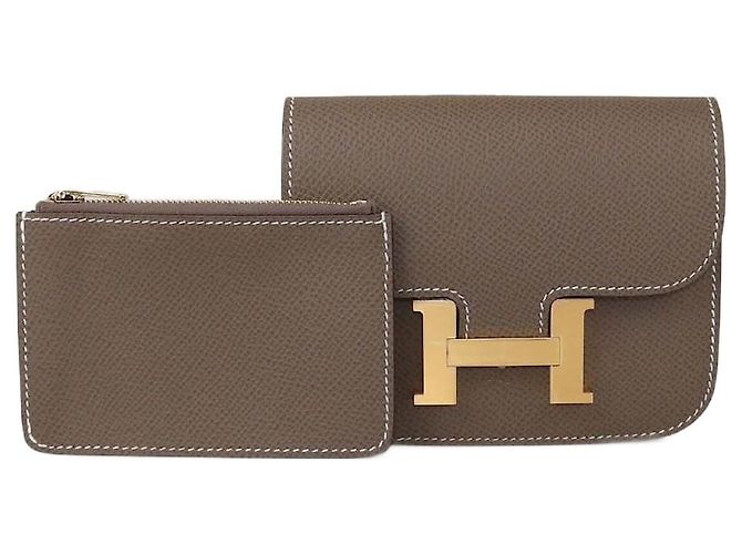Constance Hermès HERMES Wallets T.  Leather Camel