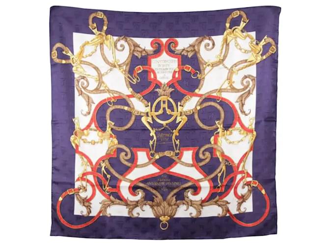 Hermès Carré 90 " L’INSTRVCTION DV ROY" 100% Silk Scarf Navy blue  ref.2001712