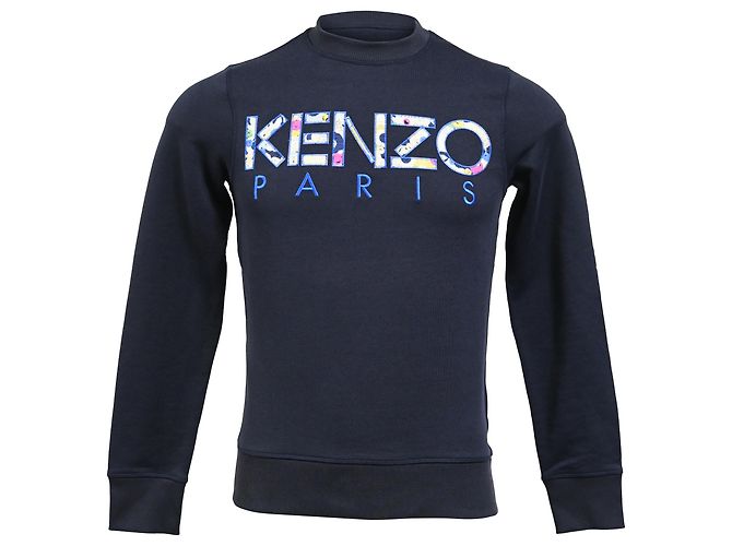 Kenzo Classic Paris Sweatshirt aus navyblauer Baumwolle Marineblau