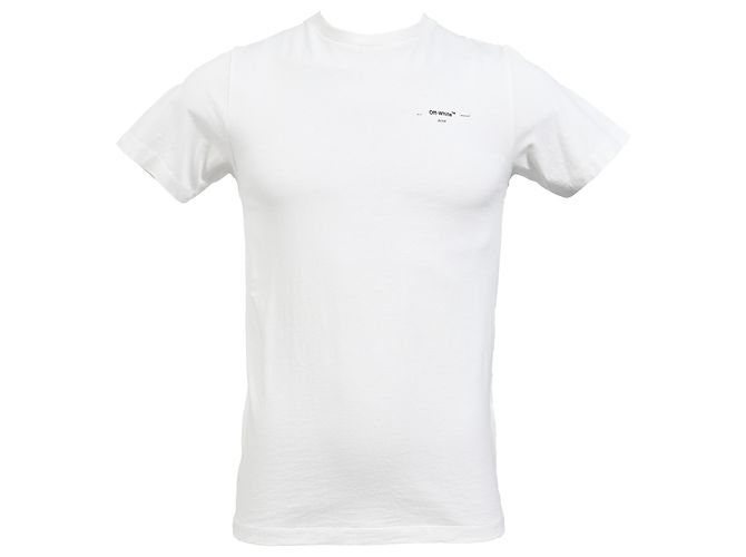 Off White Camiseta de algodão branco com detalhe do logo Off-White Cru